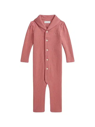 Polo Ralph Lauren Baby Girl's Ribbed Coveralls - Canvas Pink 9 Months | Thumbnail 1 Polo Ralph Lauren Baby Girl's Ribbed Coveralls - Canvas Pink 9 Months | Thumbnail 1