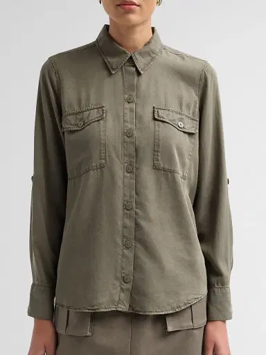 L'Agence Women's Pearson Military Blouse - Smokey Olive - Size XL | Thumbnail 5 L'Agence Women's Pearson Military Blouse - Smokey Olive - Size XL | Thumbnail 5