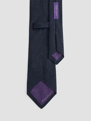 Ralph Lauren Purple Label Men's Silk-Linen Glen Checked Tie | Thumbnail 3 Ralph Lauren Purple Label Men's Silk-Linen Glen Checked Tie | Thumbnail 3
