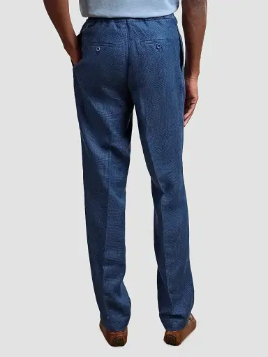 Ralph Lauren Purple Label Men's Linen Glen Checked Trousers - Racing Navy | Thumbnail 7 Ralph Lauren Purple Label Men's Linen Glen Checked Trousers - Racing Navy | Thumbnail 7