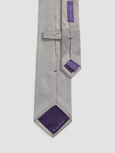 Ralph Lauren Purple Label Men's Silk Neck Tie - Pearl Grey | Thumbnail 3 Ralph Lauren Purple Label Men's Silk Neck Tie - Pearl Grey | Thumbnail 3