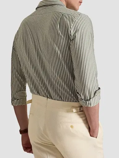 Polo Ralph Lauren Men's Classic-Fit Seersucker Oxford Shirt - Soft Olive White | Thumbnail 3 Polo Ralph Lauren Men's Classic-Fit Seersucker Oxford Shirt - Soft Olive White | Thumbnail 3