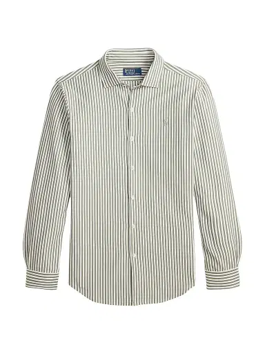 Polo Ralph Lauren Men's Classic-Fit Seersucker Oxford Shirt - Soft Olive White | Thumbnail 1 Polo Ralph Lauren Men's Classic-Fit Seersucker Oxford Shirt - Soft Olive White | Thumbnail 1