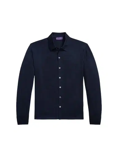 Ralph Lauren Purple Label Men's Wool Polo Cardigan - Racing Navy | Thumbnail 1 Ralph Lauren Purple Label Men's Wool Polo Cardigan - Racing Navy | Thumbnail 1