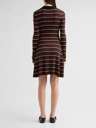 Ganni Women's Stripe Wool Polo Mini Dress - Size XL | Thumbnail 3 Ganni Women's Stripe Wool Polo Mini Dress - Size XL | Thumbnail 3