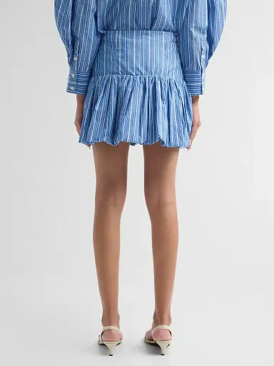 Ganni Women's Striped Cotton Mini Skirt | Thumbnail 3 Ganni Women's Striped Cotton Mini Skirt | Thumbnail 3