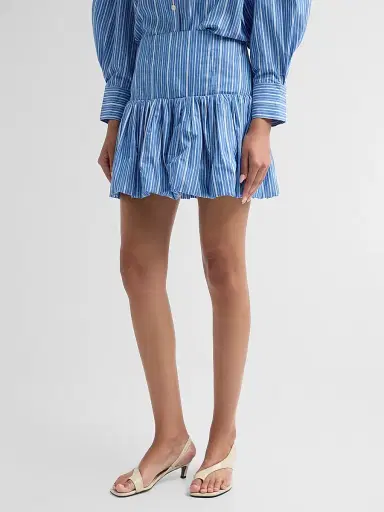 Ganni Women's Striped Cotton Mini Skirt | Thumbnail 4 Ganni Women's Striped Cotton Mini Skirt | Thumbnail 4