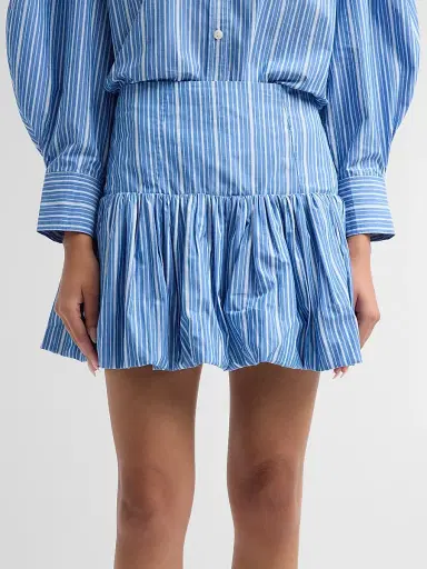 Ganni Women's Striped Cotton Mini Skirt | Thumbnail 5 Ganni Women's Striped Cotton Mini Skirt | Thumbnail 5