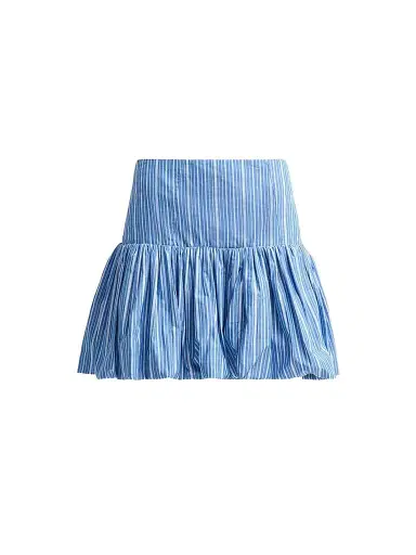 Ganni Women's Striped Cotton Mini Skirt | Thumbnail 1 Ganni Women's Striped Cotton Mini Skirt | Thumbnail 1