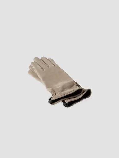 Brunello Cucinelli Women's Suede Gloves with Monili - Beige | Thumbnail 2 Brunello Cucinelli Women's Suede Gloves with Monili - Beige | Thumbnail 2