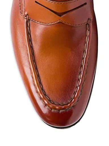 Santoni Men's Leather Penny Loafers - Light Brown - Size 12 | Thumbnail 4 Santoni Men's Leather Penny Loafers - Light Brown - Size 12 | Thumbnail 4
