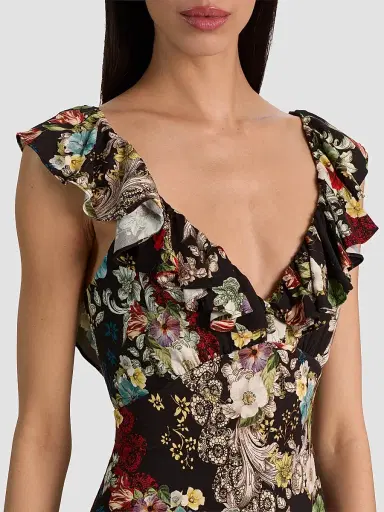ALICE + OLIVIA Women's Gemma Ruffle Maxi Dress - Free Spirit | Thumbnail 4 ALICE + OLIVIA Women's Gemma Ruffle Maxi Dress - Free Spirit | Thumbnail 4