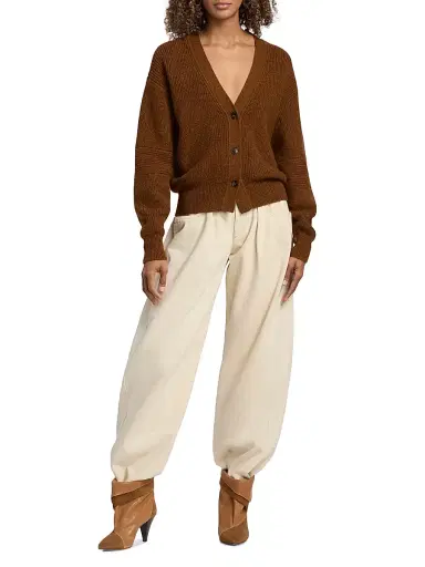 Isabel Marant Women's Thelma Alpaca Wool Cardigan - Caramel | Thumbnail 2 Isabel Marant Women's Thelma Alpaca Wool Cardigan - Caramel | Thumbnail 2