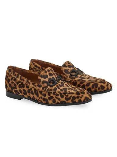 FERRAGAMO Women's Soldy Leopard-Print Calf Hair Leather Loafers - Leopard | Thumbnail 3 FERRAGAMO Women's Soldy Leopard-Print Calf Hair Leather Loafers - Leopard | Thumbnail 3