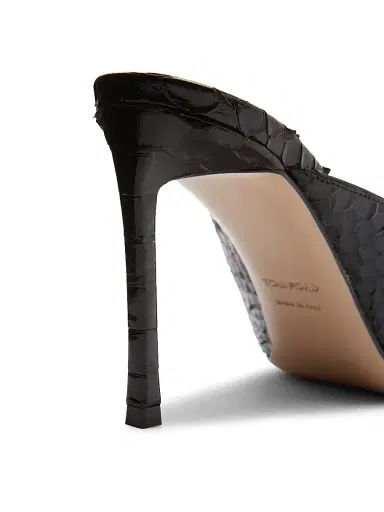 TOM FORD Women's 85MM Python-Embossed Leather Mules - Black | Thumbnail 5 TOM FORD Women's 85MM Python-Embossed Leather Mules - Black | Thumbnail 5