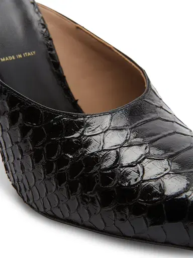 TOM FORD Women's 85MM Python-Embossed Leather Mules - Black | Thumbnail 6 TOM FORD Women's 85MM Python-Embossed Leather Mules - Black | Thumbnail 6