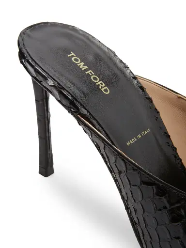 TOM FORD Women's 85MM Python-Embossed Leather Mules - Black | Thumbnail 7 TOM FORD Women's 85MM Python-Embossed Leather Mules - Black | Thumbnail 7