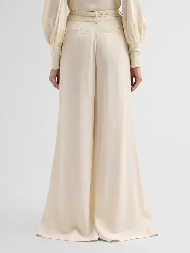 Zimmermann Women's Belted Wide Leg Pants - Cream - Size 10 | Thumbnail 3 Zimmermann Women's Belted Wide Leg Pants - Cream - Size 10 | Thumbnail 3