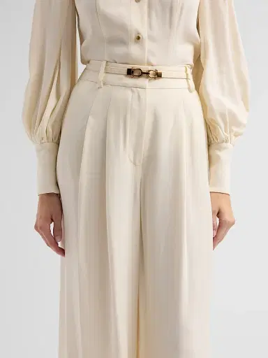 Zimmermann Women's Belted Wide Leg Pants - Cream - Size 10 | Thumbnail 5 Zimmermann Women's Belted Wide Leg Pants - Cream - Size 10 | Thumbnail 5