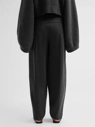 Zimmermann Women's Valiant Knit Barrel-Leg Pants - Graphite - Size 8 | Thumbnail 3 Zimmermann Women's Valiant Knit Barrel-Leg Pants - Graphite - Size 8 | Thumbnail 3