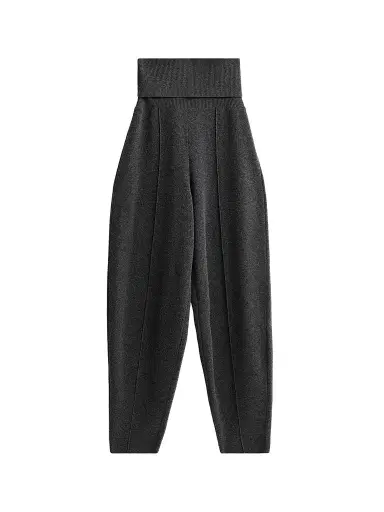 Zimmermann Women's Valiant Knit Barrel-Leg Pants - Graphite - Size 8 | Thumbnail 1 Zimmermann Women's Valiant Knit Barrel-Leg Pants - Graphite - Size 8 | Thumbnail 1