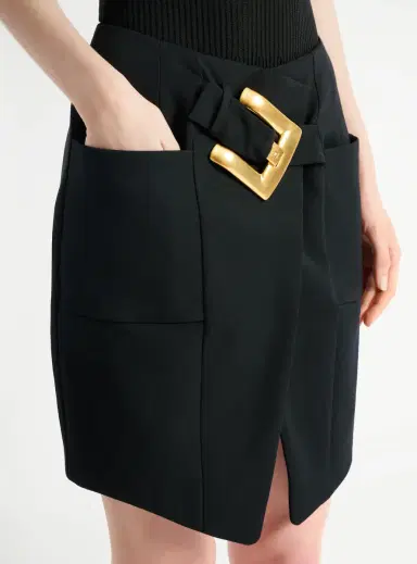 Balmain Belted grain de poudre skirt | Thumbnail 5 Balmain Belted grain de poudre skirt | Thumbnail 5