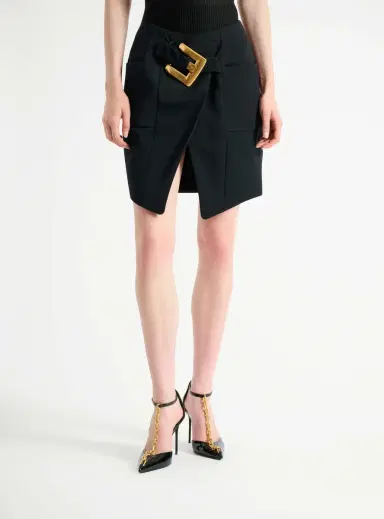 Balmain Belted grain de poudre skirt | Thumbnail 6 Balmain Belted grain de poudre skirt | Thumbnail 6