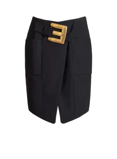 Balmain Belted grain de poudre skirt | Thumbnail 1 Balmain Belted grain de poudre skirt | Thumbnail 1