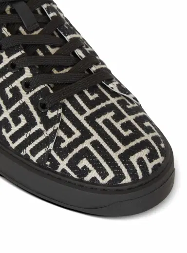 Balmain B-Court sneakers in leather and Monogram jacquard | Thumbnail 5 Balmain B-Court sneakers in leather and Monogram jacquard | Thumbnail 5