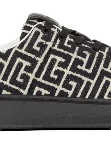 Balmain B-Court sneakers in leather and Monogram jacquard | Thumbnail 7 Balmain B-Court sneakers in leather and Monogram jacquard | Thumbnail 7
