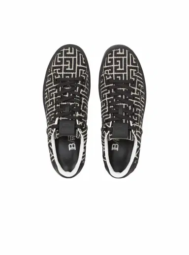 Balmain B-Court sneakers in leather and Monogram jacquard | Thumbnail 8 Balmain B-Court sneakers in leather and Monogram jacquard | Thumbnail 8