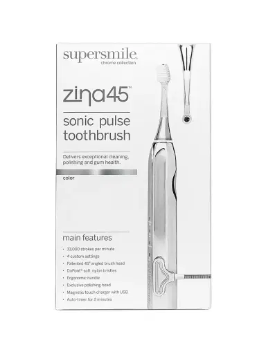 supersmile Zina45 Sonic Pulse Toothbrush - Chrome Silver | Thumbnail 3 supersmile Zina45 Sonic Pulse Toothbrush - Chrome Silver | Thumbnail 3