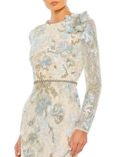 Mac Duggal Women's Floral Embroidered Lace Trumpet Gown | Thumbnail 3 Mac Duggal Women's Floral Embroidered Lace Trumpet Gown | Thumbnail 3