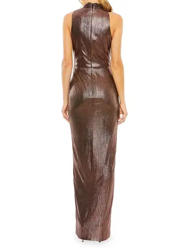 Mac Duggal Women's Ieena High-Neck Lamé Gown | Thumbnail 2 Mac Duggal Women's Ieena High-Neck Lamé Gown | Thumbnail 2