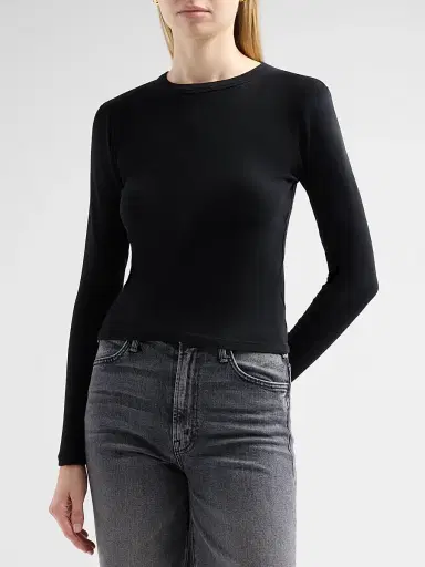 Mother Women's The Itty Bitty Long-Sleeve Crop T-Shirt - Black - Size XL | Thumbnail 4 Mother Women's The Itty Bitty Long-Sleeve Crop T-Shirt - Black - Size XL | Thumbnail 4