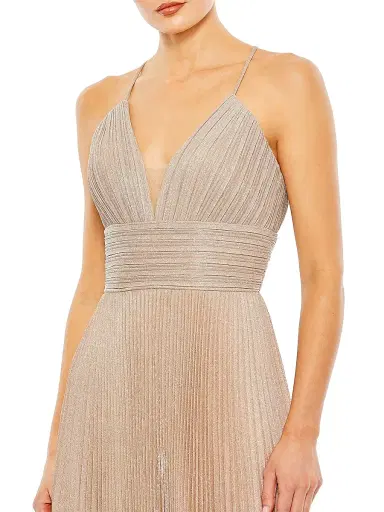 Mac Duggal Women's Ieena Pleated Shimmer Gown | Thumbnail 3 Mac Duggal Women's Ieena Pleated Shimmer Gown | Thumbnail 3