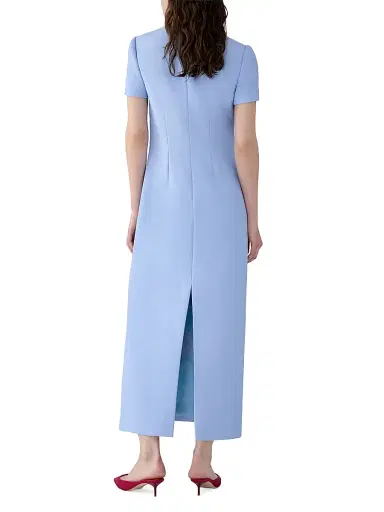 Carolina Herrera Women's Bead-Embellished Floral Short-Sleeve Dress - Cloudy Blue - Size 16 | Thumbnail 3 Carolina Herrera Women's Bead-Embellished Floral Short-Sleeve Dress - Cloudy Blue - Size 16 | Thumbnail 3