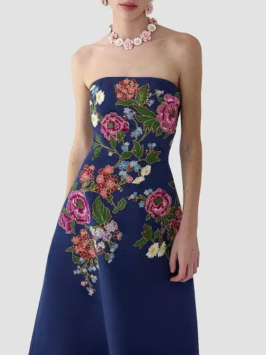 Carolina Herrera Women's Sequined Silk Strapless A-Line Gown | Thumbnail 4 Carolina Herrera Women's Sequined Silk Strapless A-Line Gown | Thumbnail 4