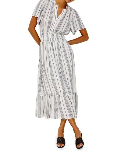 Rails Women's Brent Linen-Blend Striped Midi-Dress - Salino Stripe | Thumbnail 2 Rails Women's Brent Linen-Blend Striped Midi-Dress - Salino Stripe | Thumbnail 2