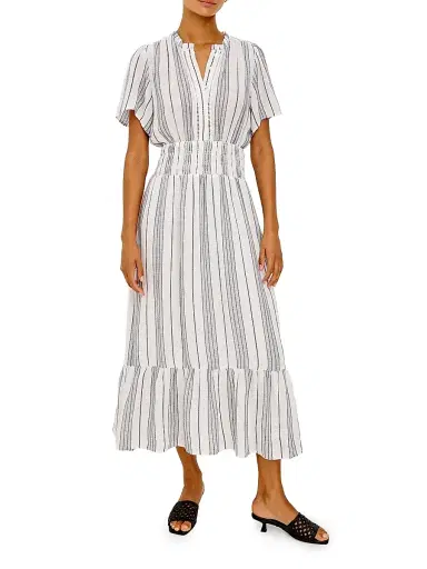 Rails Women's Brent Linen-Blend Striped Midi-Dress - Salino Stripe | Thumbnail 3 Rails Women's Brent Linen-Blend Striped Midi-Dress - Salino Stripe | Thumbnail 3