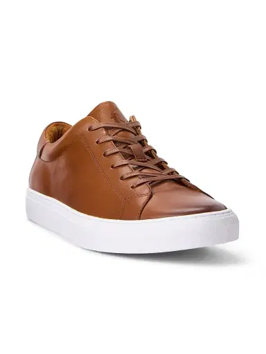 Polo Ralph Lauren Men's Jermain II Leather Low-Top Sneakers - Pale Russet | Thumbnail 2 Polo Ralph Lauren Men's Jermain II Leather Low-Top Sneakers - Pale Russet | Thumbnail 2