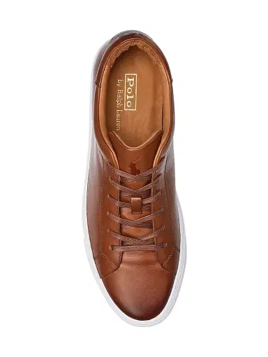 Polo Ralph Lauren Men's Jermain II Leather Low-Top Sneakers - Pale Russet | Thumbnail 4 Polo Ralph Lauren Men's Jermain II Leather Low-Top Sneakers - Pale Russet | Thumbnail 4