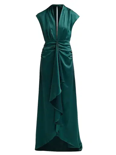 Ramy Brook Women's Catrin Waterfall Hi-Low Gown - Deep Emerald | Thumbnail 1 Ramy Brook Women's Catrin Waterfall Hi-Low Gown - Deep Emerald | Thumbnail 1