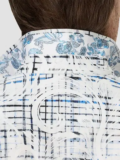 Robert Graham Men's Webster Printed Cotton Button-Front Shirt - White | Thumbnail 5 Robert Graham Men's Webster Printed Cotton Button-Front Shirt - White | Thumbnail 5