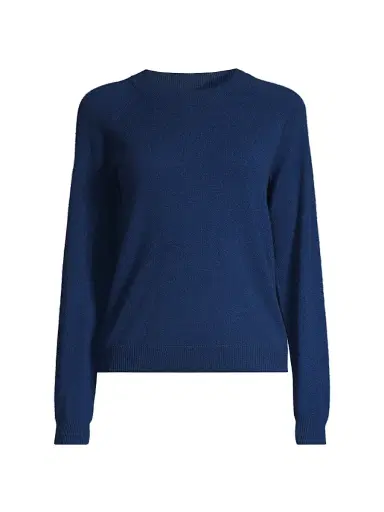 Majestic Filatures Women's Cashmere Crewneck Sweater - Blue | Thumbnail 1 Majestic Filatures Women's Cashmere Crewneck Sweater - Blue | Thumbnail 1