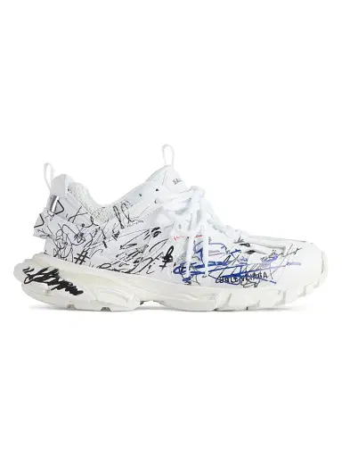 Balenciaga Men's Track Autographed Sneakers - White | Thumbnail 1 Balenciaga Men's Track Autographed Sneakers - White | Thumbnail 1