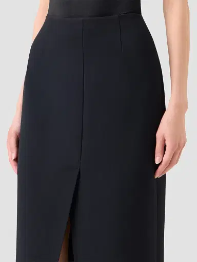 Akris Women's Virgin Wool Slit Midi Skirt - Black - Size 16 | Thumbnail 4 Akris Women's Virgin Wool Slit Midi Skirt - Black - Size 16 | Thumbnail 4