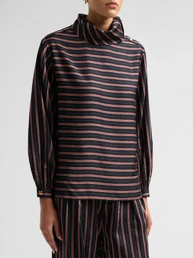 Zimmermann Women's Valiant Striped Top - Black Rose Stripe - Size 10 | Thumbnail 4 Zimmermann Women's Valiant Striped Top - Black Rose Stripe - Size 10 | Thumbnail 4