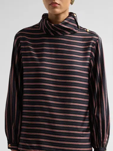 Zimmermann Women's Valiant Striped Top - Black Rose Stripe - Size 10 | Thumbnail 5 Zimmermann Women's Valiant Striped Top - Black Rose Stripe - Size 10 | Thumbnail 5
