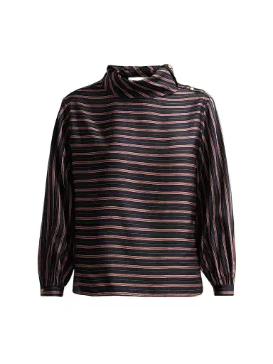 Zimmermann Women's Valiant Striped Top - Black Rose Stripe - Size 10 | Thumbnail 1 Zimmermann Women's Valiant Striped Top - Black Rose Stripe - Size 10 | Thumbnail 1